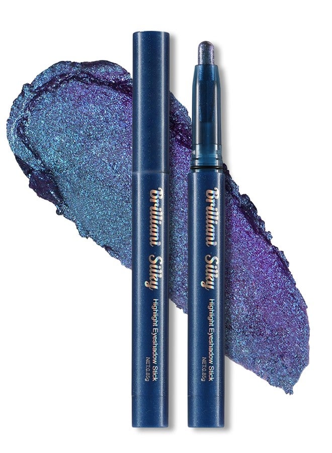 Erinde Blue Glitter Eyeshadow Sticks, Cream Shimmer Eye Shadow Stick, Long-Lasting, Waterproof, Crease-Proof Multichrome Eye Brightener Highlighter Stick Makeup, Vegan & Cruelty-Free, 05 - Image 1